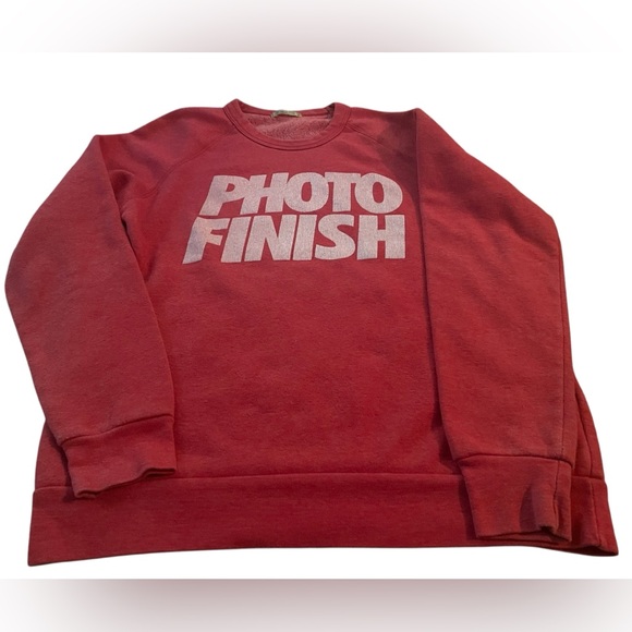 Alternative Earth Tops - Alternative Earth Red Sweatshirt with White Graphic - Photo Finish